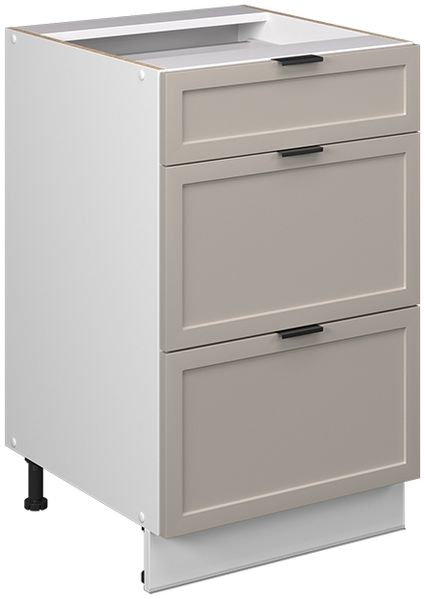 Küchenunterschrank Fame-Line GrauBeige 50 cm ohne Arbeitsplatte Vicco