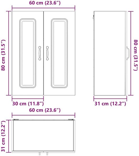 vidaXL Geschirrspülerfront Kalmar Geräucherte Eiche 60 x 31 x 80 cm 884699 Bild 12