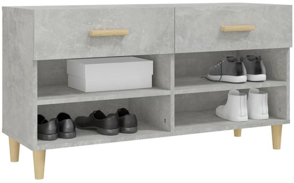 vidaXL Schuhschrank Betongrau 102x35x55 cm Holzwerkstoff 812820 Bild 4
