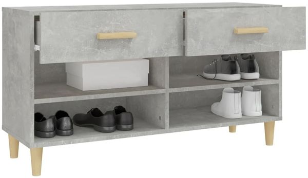 vidaXL Schuhschrank Betongrau 102x35x55 cm Holzwerkstoff 812820 Bild 5
