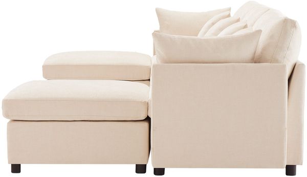 Big-Sofa mit Rückenkissen, Zierkissen und loser Kissen, 6-Sitzer Sofa, L-Form, U‑Form, Chenille Bezug Bild 8