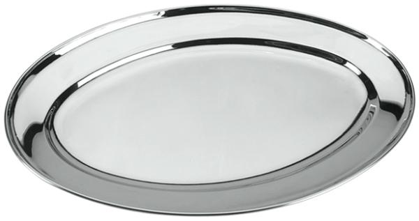 METALTEX Servierplatte 35 cm oval aus INOX / Edelstahlplatte / Platte