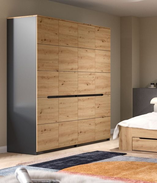 Home affaire Kleiderschrank REHAT, Breite 180 cm, 4 Türen, 2 Kleiderstangen, 4 Ablageböden (2-St, TOPSELLER!, viel Stauraum, Universalschrank) Schlafzimmerschrank, Schrank, Garderobenschrank, Garderobe