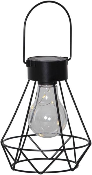 LED Solar-Laterne ,Eddy', 5 Dew Drop LEDs, schwarz, warmweißes Licht, 15,5cm