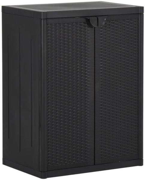 vidaXL Gartenschrank Schwarz 65x45x88 cm PP Rattan-Optik 151236