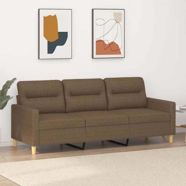 vidaXL 3-Sitzer-Sofa Braun 180 cm Stoff, Braun, 198x80 cm