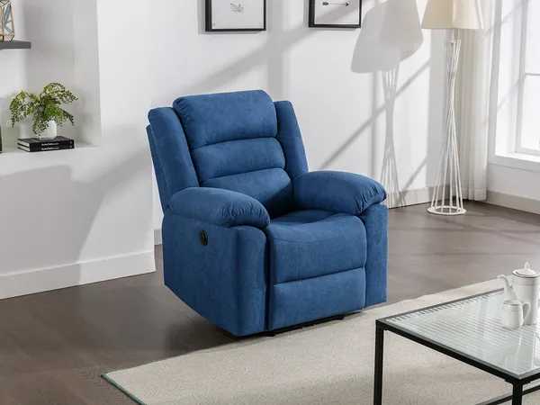 Vente-unique - BUROLO Sessel Stoff Blau - B 95 cm x H 103 cm x L 92 cm
