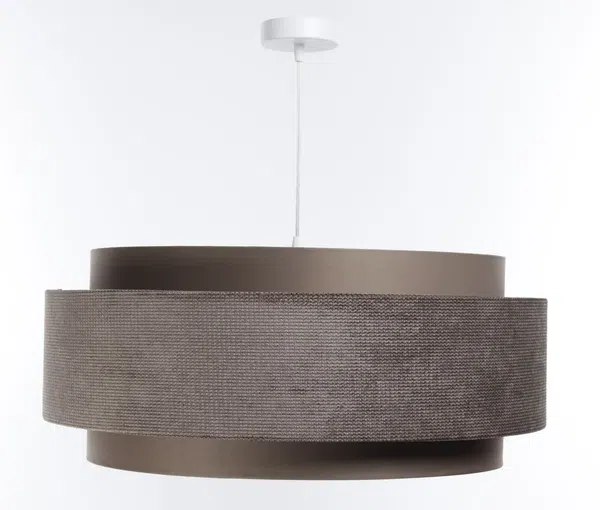 BPS Koncept DUM-043 Hängeleuchte DOBLO Velourss strukturiert und Satin auf PVC-Basis braun, silber 1xE27 60W H:107 Ø60cm dimmbar Bild 3