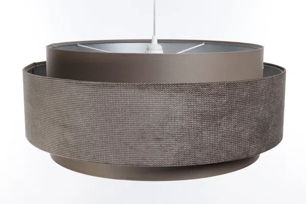 BPS Koncept DUM-043 Hängeleuchte DOBLO Velourss strukturiert und Satin auf PVC-Basis braun, silber 1xE27 60W H:107 Ø60cm dimmbar Bild 6