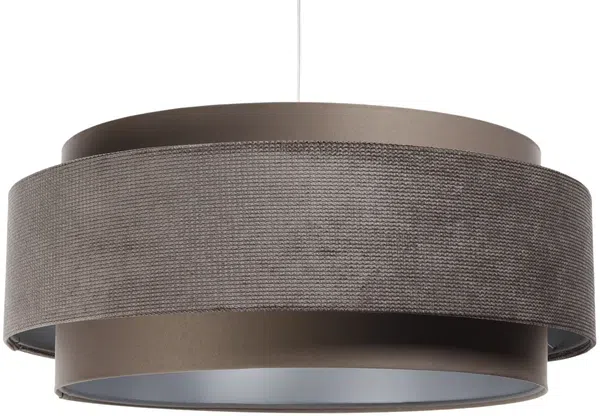 BPS Koncept DUM-043 Hängeleuchte DOBLO Velourss strukturiert und Satin auf PVC-Basis braun, silber 1xE27 60W H:107 Ø60cm dimmbar Bild 2