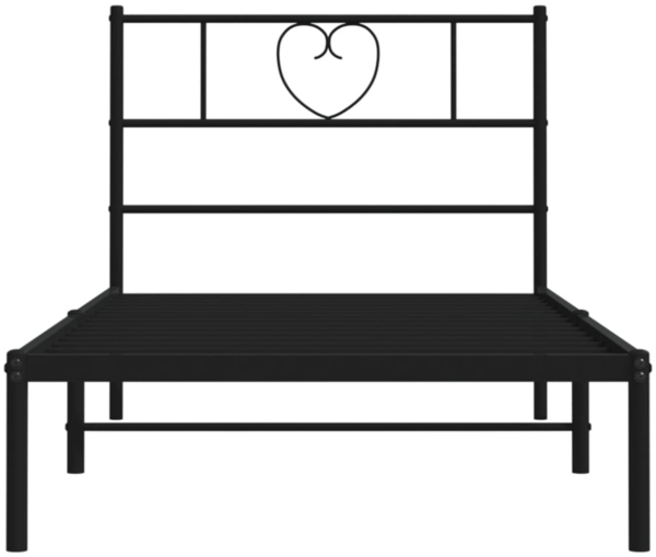 vidaXL Bettgestell mit Kopfteil Metall Schwarz 90x190 cm 355455 Bild 9