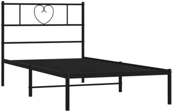 vidaXL Bettgestell mit Kopfteil Metall Schwarz 90x190 cm 355455 Bild 2