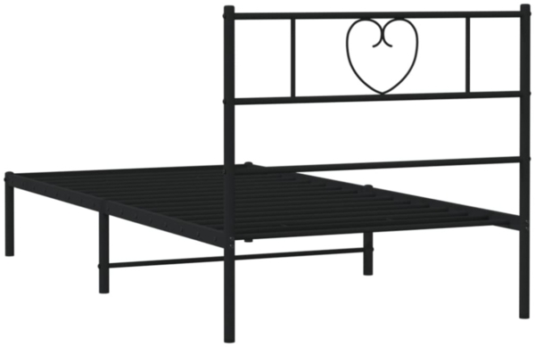 vidaXL Bettgestell mit Kopfteil Metall Schwarz 90x190 cm 355455 Bild 5