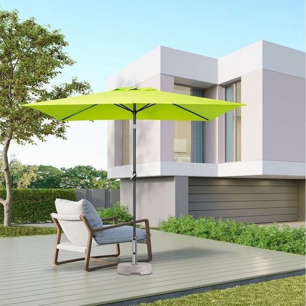 Sekey Sonnenschirm Rechteckig Gartenschirm groß Marktschirm 3 meter mit Kurbel, UPF 50+, beidseitig um 30° knickbar, für Garten, Terrasse
