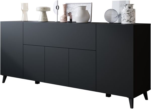 Kommode Parsea 180 (Farbe: Schwarzer Graphit)