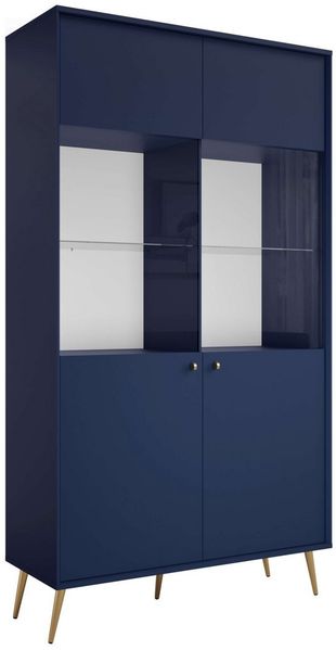 Home affaire Vitrine ROMILDA Glasvitrine mit viel Stauraum, Maße B/T/H: 105/40/191 cm Vitrinenschrank, Standvitrine mit 2 Türen, 10 Fächer