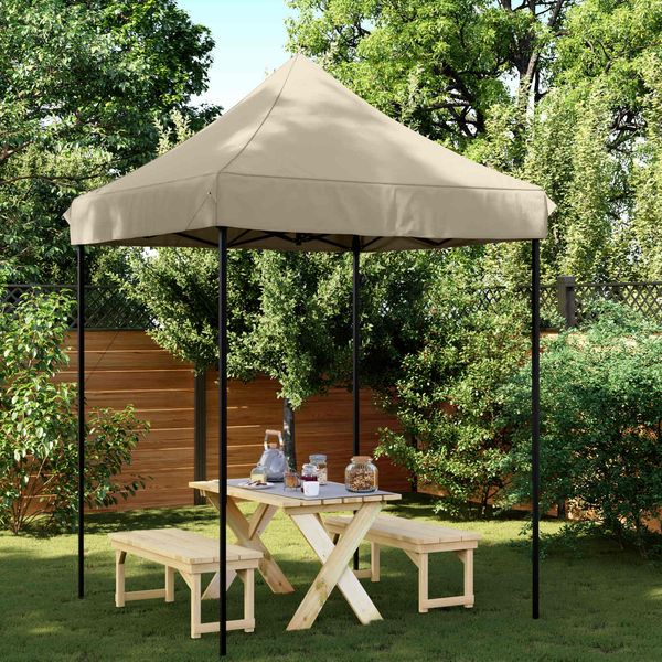 vidaXL Party-Zelt Taupe 200 x 200 x 306 cm Oxford-Stoff 42023513