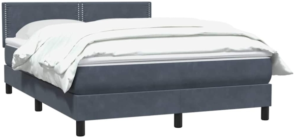 vidaXL Boxspringbett mit Matratze Dunkelgrau 140x210 cm Samt 3316114 Bild 2