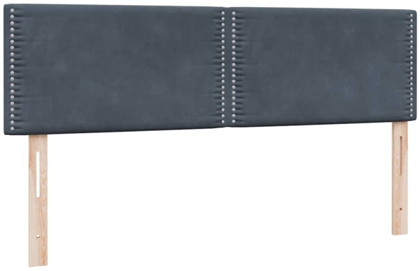 vidaXL Boxspringbett mit Matratze Dunkelgrau 140x210 cm Samt 3316114 Bild 5