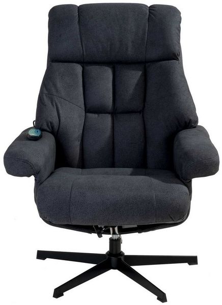 Femo Trade Relaxsessel mit Hocker VABENE, Grau, Mikrofaserbezug, Metallgestell, mit Massage- und Wärmefunktion