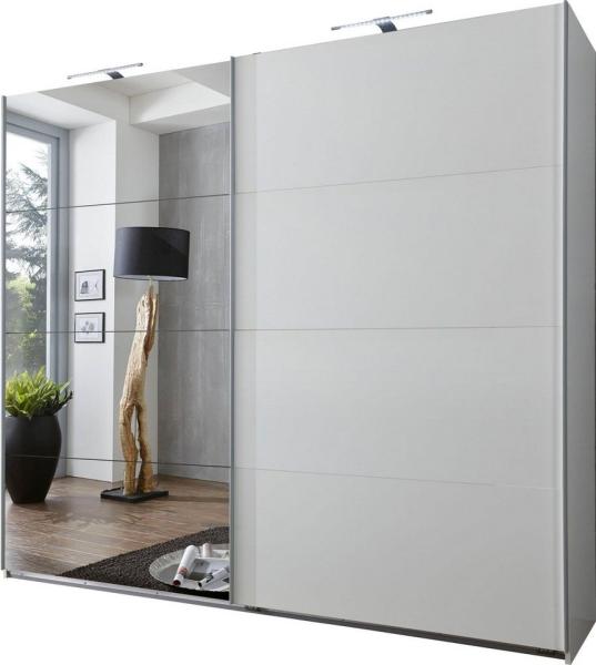Schwebetürenschrank Ernie Kleiderschrank mit Spiegel Ausführung weiß
