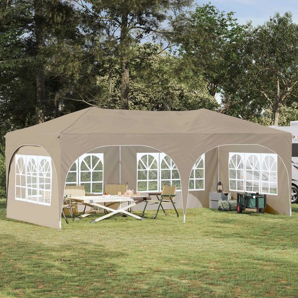 vidaXL Pop-up Partyzelt 575 x 288 x 245 cm Creme Oxford-Stoff 42019889