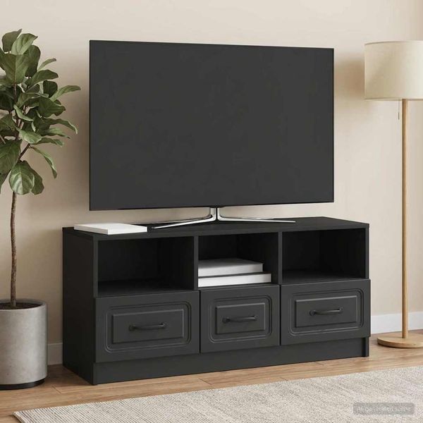 vidaXL TV-Schränk Schwarz 102 x 34,5 x 47 cm Holzwerkstoff 895826