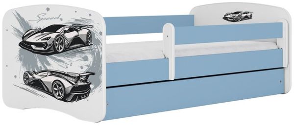Raumhirsch Furniture Kinderbett 70x140, 80x160, 80x180 cm - Komplettset mit Matratze & Schublade (Bett für Jungs, Einzelbett für Kinder 2–12 Jahre mit Rausfallschutz), verschiedene Farben & Designs