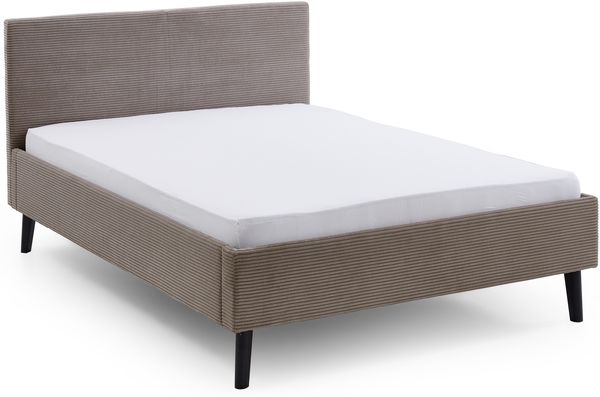 Polsterbett >Avola< Liegefläche 140x200cm, Cord Poso Farbe taupe - 146x100x210cm (BxHxT)