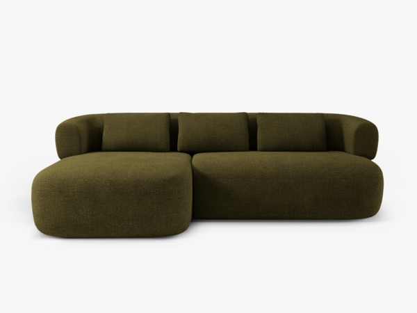 Micadoni 5-Sitzer Ecksofa Jenny Links Boucle Ascot Grün