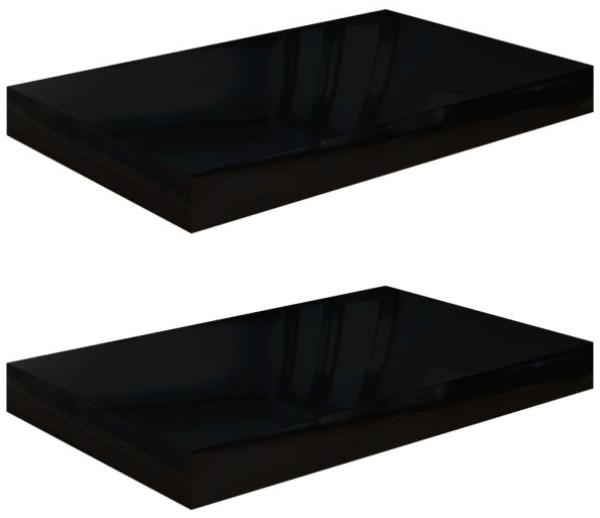 vidaXL Schweberegale 2 Stk. Hochglanz-Schwarz 40x23x3,8 cm MDF 323764