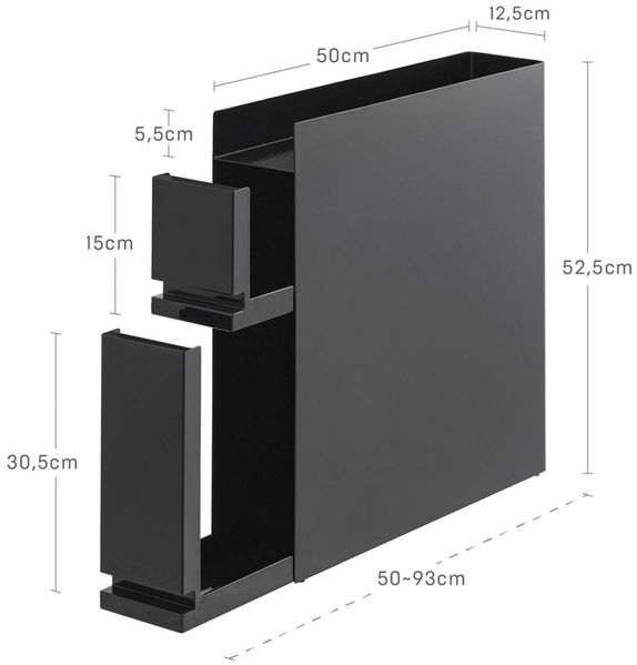 Yamazaki Küchenregal Tower Küchenablage Gewürzregal schmal Metall mit 2 Auszügen, platzsparend, als Gewürzregal in der Küche, schmal, Metall Regal