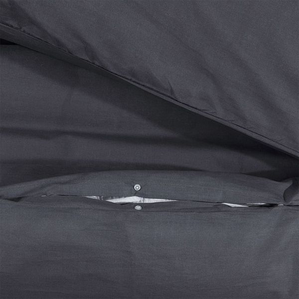 vidaXL Bettwäsche-Set, Baumwolle schwarz, 140x200 cm Bild 4