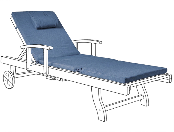 Liegenauflage TOSCANA JAVA AMANTEA PREMIUM 189 x 58 cm Blau