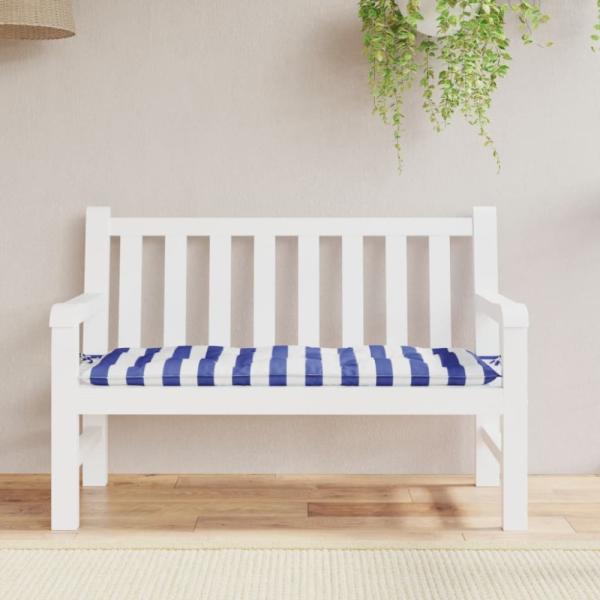 vidaXL Gartenbank-Auflage Blau&Weiß Gestreift 120x50x7 cm Stoff 361595
