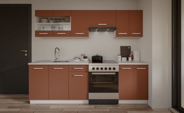 Küche Robby 240 cm Küchenzeile Küchenblock Singleküche Einbauküche