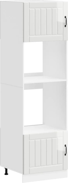 vidaXL Herdumbauschränke 2 Stk. Lucca Hochglanz-Weiß Holzwerkstoff 3315043