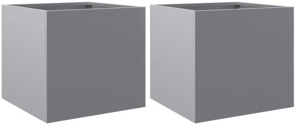 vidaXL Pflanzkübel 2 Stk. Silbern 32x30x29 cm Verzinkter Stahl 841546