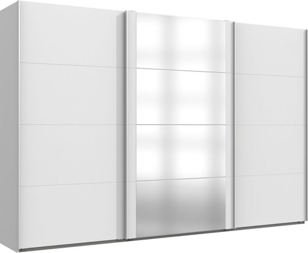 Wimex Schwebetürenschrank Barmbek Schlafzimmerschrank BESTSELLER Garderobenschrank Kleiderschrank mit 2 Stoffboxen und 2 zusätzlichen Böden, Spiegeltür