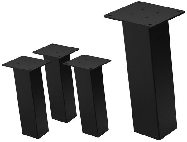 ML-DESIGN Tischbein 4er Set Tischbeine schräg Möbelfüße und Tischgestell aus Stahl, Bankkufen I-Design 30cm Schwarz glänzend Möbelbeine 96° Neigung