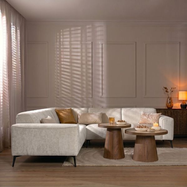Bronx71 Ecksofa Vegas Stoff off white links/rechts