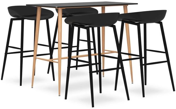 vidaXL 5-tlg. Bar-Set Schwarz [3057465]