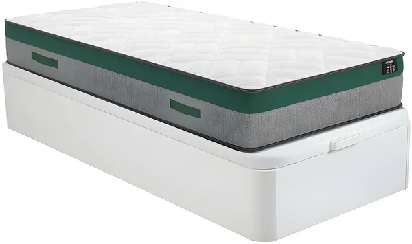 Vente-unique - PRESTIGE Mattress and bed base set Holz, PlatteStoff Weiß - B 90 cm x H 30 cm22 cm x L 200 cm