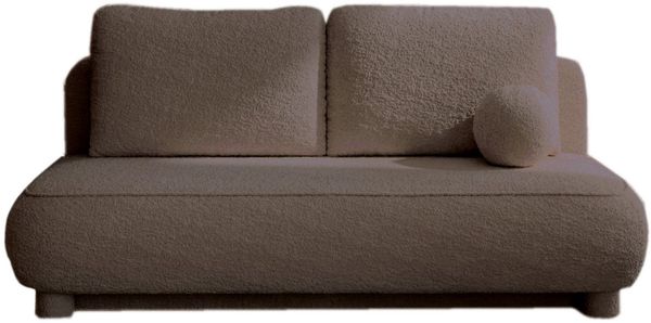 Compleo Schlafsofa Sofa ohne Armlehnen, moderne runde Form, Moderne Couch, Viele Farben zur Auswahl, Breite: 209 cm