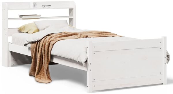Einzelbettgestell Design für Erwachsene mit Kopfteil ohne Matratze Weiß 90x190 cm d3157e