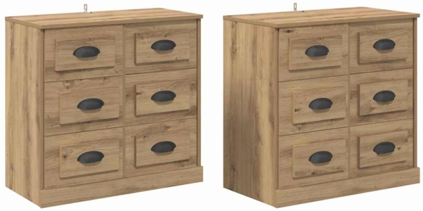 vidaXL Sideboards 2 pcs Artisan-Eiche 70 x 35,5 x 67,5 cm 3402666