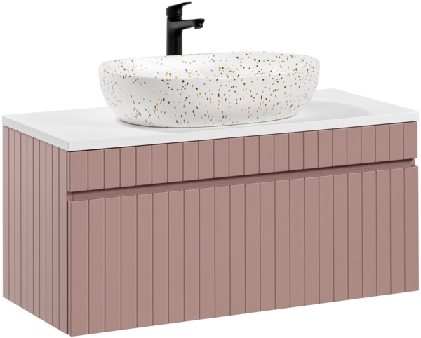 ICONIC ROSE Badmöbel-Set 100 cm mit Aufsatzwaschbecken (100cm), Antike Rose Bild 1