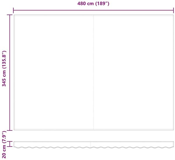 vidaXL Ausziehbare Markise Mehrfarbig 500 x 350 cm Stoff und Aluminium 3331503 Bild 12