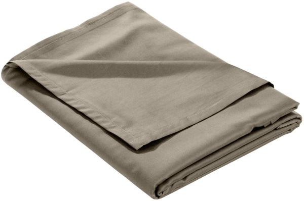 Mako Satin Bettlaken ohne Gummizug braun (taupe) 160x260cm