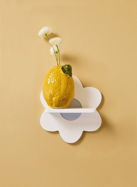 Kids Concept Wandregal Regalbrett Blume weiss 30 x 27 x 12cm aus Holz - Motiv für Kinder